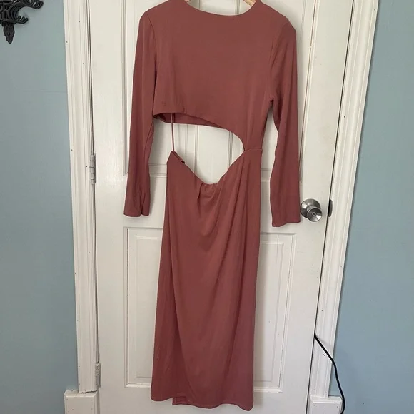 ASTR the Label Westwood Dress XL Pink Cutout Midi Stretch Jersey Sexy Revolve - Picture 7 of 8